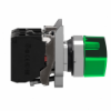 Imagem de Interruptor selector iluminado verde o 22 manipulo 3 posicoes - 240 v-1no+1nc