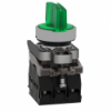 Imagem de Interruptor selector iluminado verde o 22 manipulo 3 posicoes - 240 v-1no+1nc