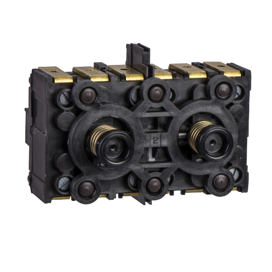 Imagem de Bloco de contacto de retorno por mola   3 na   montagem frontal centros de 40 mm