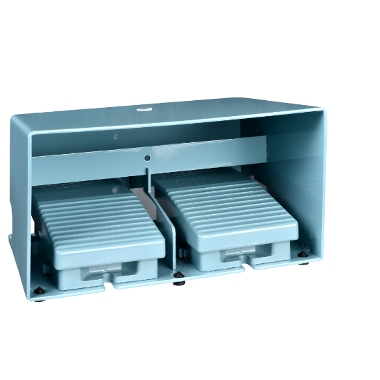 Imagem de Interruptor de pedal duplo XPE-M  – com tampa – metalico - azul - 2NC+2NO