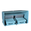 Imagem de Interruptor de pedal duplo XPE-M  – com tampa – metalico - azul - 2NC+2NO