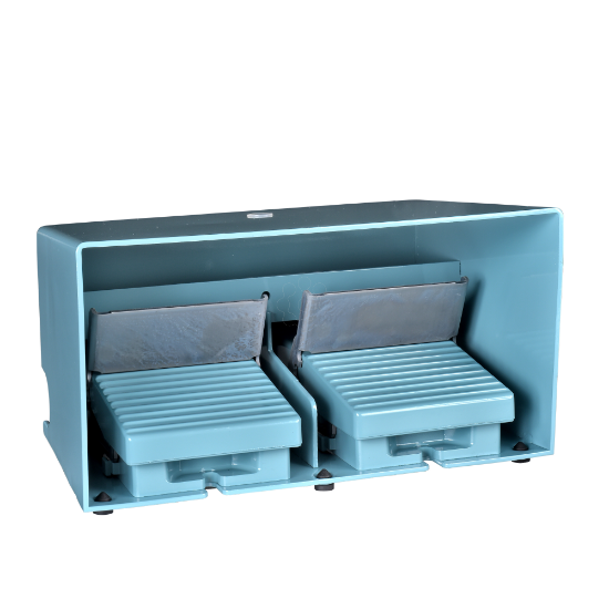 Imagem de Interruptor de pedal duplo XPE-M  – com tampa – metalico - azul - 2NC+2NO