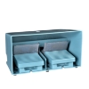 Imagem de Interruptor de pedal duplo XPE-M  – com tampa – metalico - azul - 2NC+2NO