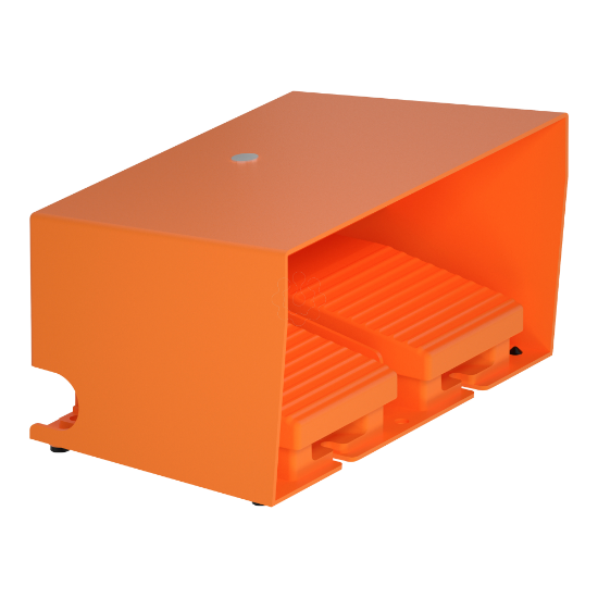 Imagem de interruptor de pedal duplo XPE-R - com tampa - metalico - laranja - 2NC+2NO