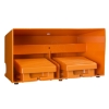 Imagem de interruptor de pedal duplo XPE-R – com tampa – metalico – laranja - 4NC+4NO