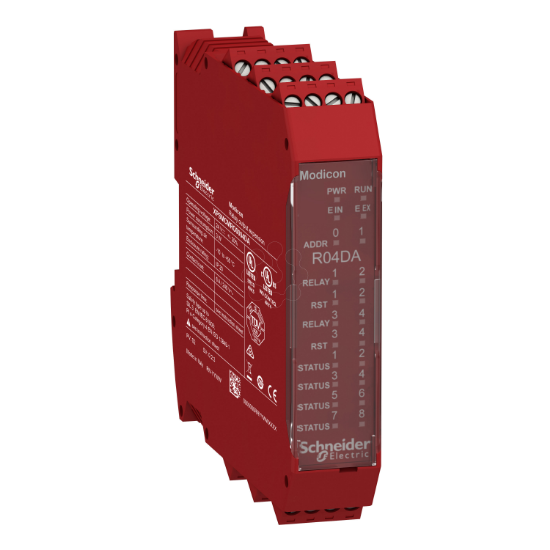 Imagem de Expansao de 4 reles de seguranca com saida de diagnostico com ligacao de placa de base de terminal de parafuso