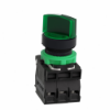 Imagem de Interruptor selector iluminado verde o 22 manipulo 2 posicoes - 240 v - 1no+1nc