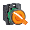 Imagem de Interruptor selector iluminado amarelo o 22 manipulo 2 posicoes - 240 v-1no+1nc