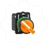 Imagem de Interruptor selector iluminado amarelo o 22 manipulo 2 posicoes - 240 v-1no+1nc