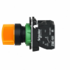 Imagem de Interruptor selector iluminado amarelo o 22 manipulo 2 posicoes - 240 v-1no+1nc