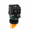 Imagem de Interruptor selector iluminado amarelo o 22 manipulo 2 posicoes - 240 v-1no+1nc