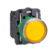 Imagem de Botao de pressao iluminado amarelo o 22 - mola encastrada - 240 v - 1no+1nc