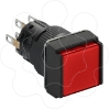 Imagem de Illuminated monolithic push button Harmony XB6E square red pushbutton O 16 flush spring return 24 VDC polarised 2CO