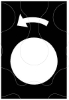 Imagem de Etiqueta plastica de sinalizacao para botoeira pendente 30x40mm preta "rotacionar para esquerda" velocidade lenta