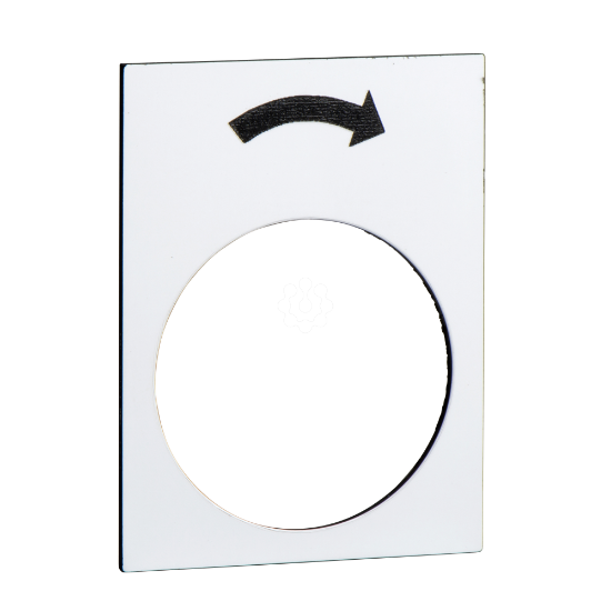 Imagem de Etiqueta plastica de sinalizacao para botoeira pendente 30x40mm branca "rotacionar para direita" velocidade lenta