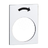 Imagem de Etiqueta plastica de sinalizacao para botoeira pendente 30x40mm branca "rotacionar para direita" velocidade lenta