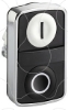 Imagem de Cabeca dupla de botao de pressao metal o22 1 branco flush marcado i + 1 preto flush marcado o