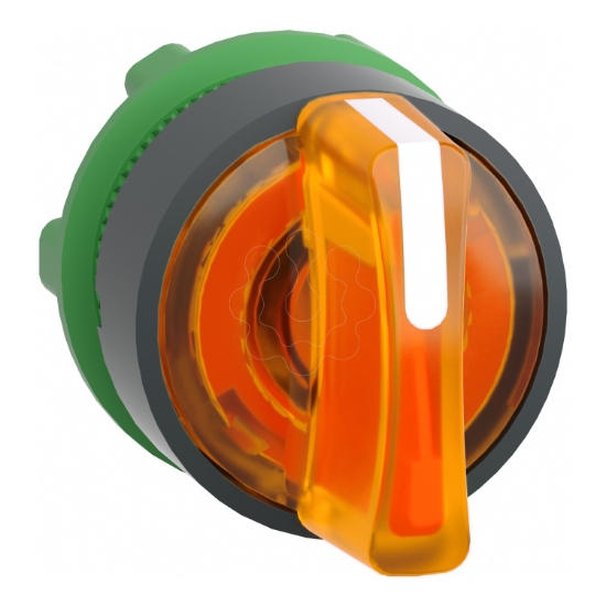 Imagem de Cabeca de interruptor selector iluminada - 3 posicoes - o 22 - amarela