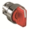 Imagem de Cabeca de interruptor selector iluminada - 3 posicoes - o 22 - vermelha