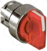 Imagem de Cabeca de interruptor selector iluminada - 3 posicoes - o 22 - vermelha