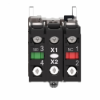 Imagem de Bloco luminoso com corpo/colar de fixacao metal azul para lampada BA9s = 250 V 1 NO + 1 NC