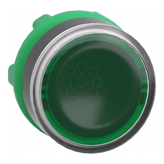 Imagem de Cabeca botao capsula transparente/verde a face para aro de fixacao plastico