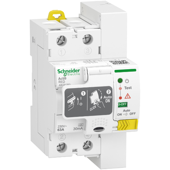 Imagem de Residual current Device recloser Acti9 RED 2 P 63 A 30 mA A type