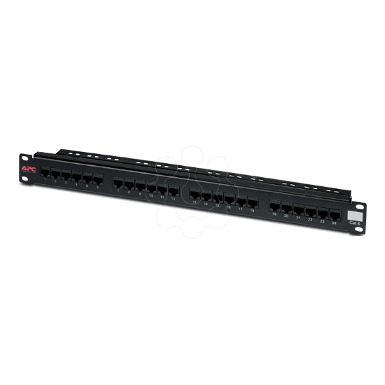 Imagem de Painel de Interconexao CAT 6 da APC 24 portas RJ45 a 110 568 A/B com codigo de cores