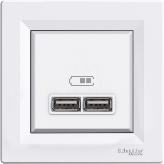 Imagem de Asfora - Tomada dupla USB carregador - 2.1A - Branco
