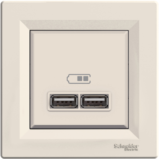 Imagem de Asfora - Tomada dupla USB carregador - 2.1A - Creme