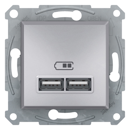 Imagem de Asfora - Tomada dupla USB carregador - 2.1A - Aluminio
