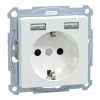 Imagem de M-Elegance - Tomada 2P+T + carregador USB - 16A - 2.4A - Branco ativo