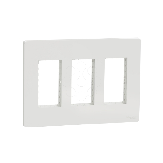 Imagem de New Unica - cover frame with fixing frame - 3 gangs - 3 x 4 modules - white