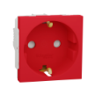 Imagem de Nova Unica - Tomada 2P+T com obturadores LP - 16A - Vermelho