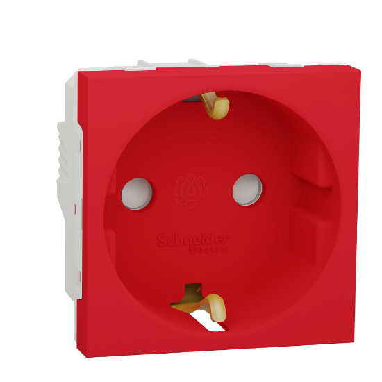 Imagem de Nova Unica - Tomada 2P+T com obturadores LP - 16A - Vermelho