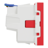 Imagem de Nova Unica - Tomada 2P+T com obturadores - 16A - Vermelho