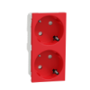 Imagem de Nova Unica  - Tomada 2x2P+T com obturadores - 16A - Vermelho