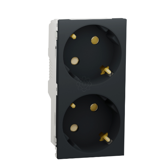 Imagem de Nova Unica  - Tomada 2x2P+T com obturadores - 16A - Antracite