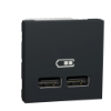 Imagem de Tomada carregador 2 USB tipo 2.0 Unica 1A Antracite