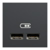 Imagem de Tomada carregador 2 USB tipo 2.0 Unica 1A Antracite