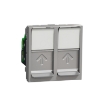 Imagem de Nova Unica - Tomada dupla RJ45 - cat.5 - UTP - Aluminio
