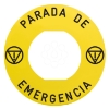 Imagem de Marked legenda o60 for emergencia  gency stop - parada de emergencia  gencia/logo iso13850