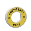Imagem de Anel luminoso O60 plastico integral amarelo branco ou vermelho LED marcado como EMERGENCY STOP 24 V AC/DC