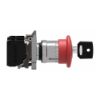 Imagem de Paragem de emergencia metal cogumelo vermelho O40 O22 desbloqueio da fechadura de gatilho 1 NO + 1 NC