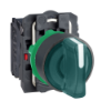 Imagem de Interruptor iluminado selector plastico verde o22 3 posicoes permanecer posto 24 v ac / dc um no + 1 nc