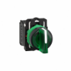 Imagem de Interruptor iluminado selector plastico verde o22 3 posicoes permanecer posto 24 v ac / dc um no + 1 nc