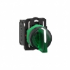 Imagem de Interruptor iluminado selector plastico verde o22 3 posicoes permanecer posto 24 v ac / dc um no + 1 nc
