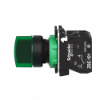 Imagem de Interruptor iluminado selector plastico verde o22 3 posicoes permanecer posto 24 v ac / dc um no + 1 nc