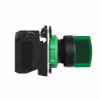 Imagem de Interruptor iluminado selector plastico verde o22 3 posicoes permanecer posto 24 v ac / dc um no + 1 nc