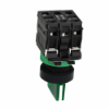 Imagem de Interruptor iluminado selector plastico verde o22 3 posicoes permanecer posto 24 v ac / dc um no + 1 nc
